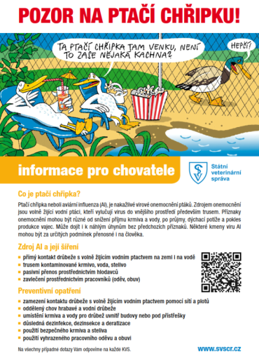 Státní veterinární správa - Pozor na ptačí chřipku