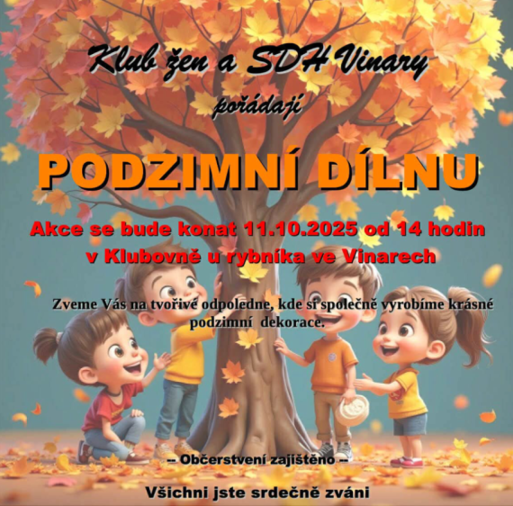 Klub žen a SDH Vinary pořádají PODZIMNÍ DÍLNU