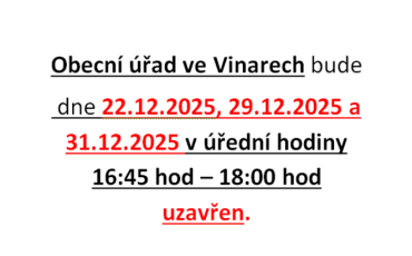 Uzavření Obecního úřadu Vinary