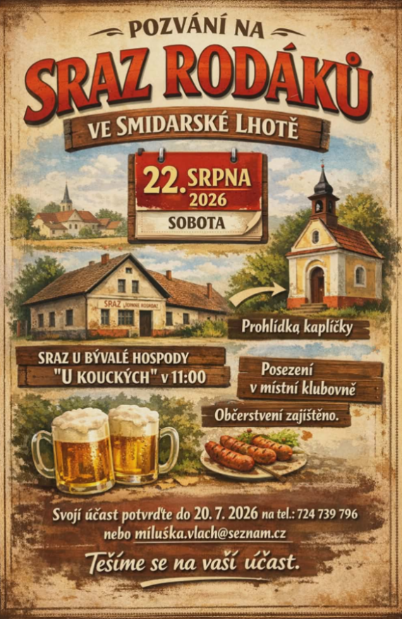 Sraz rodáků ve Smidarské Lhotě