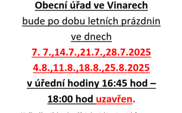 OZNÁMENÍ OBECNÍHO ÚŘADU
